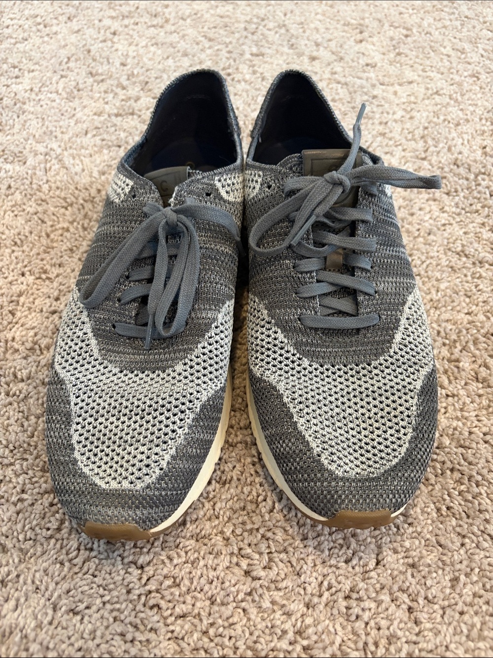 Cole Haan Men's Grey Knit Lace-Up Sneakers